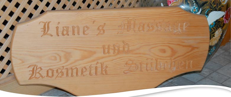 Massagestüberl - Schild
